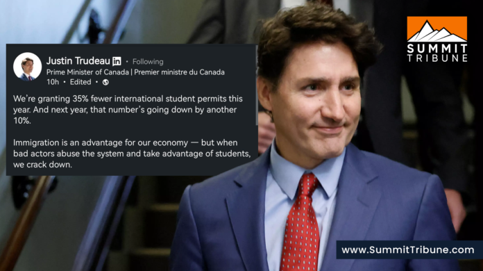 Canadian PM Justin Trudeau to limit International Students Work Permits Canadian PM Justin Trudeau to limit International Students Work Permits